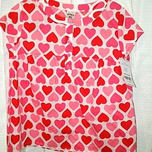 Toddler girl blouse with hearts